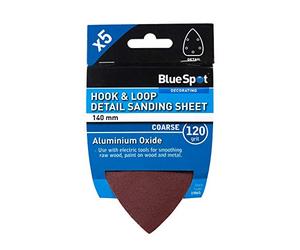 Bluespot 19865 140mm 5 Pack 120 Grit Detail Sanding Sheets