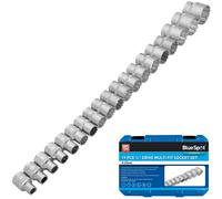 BlueSpot 19pc Gear Lock Multi Socket Set 8-32mm 1/2" Dr Double Hex T Star AF MM