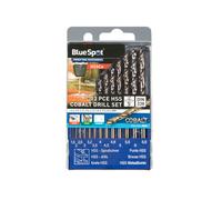 BlueSpot 20341 13 Piece Fully Ground 5% Cobalt Drills (1.5-6.5mm)