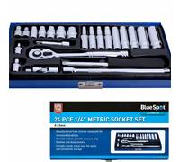 BlueSpot 01531 24 Piece 1/4" Metric Socket Set (4-13mm)