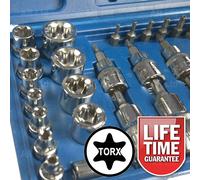 BlueSpot 29pc Torx Star Socket & Bit Set Male Female E & T Sockets & Torx Bits