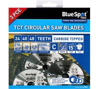 Bluespot Tools 19404 210Mm Circular Saw Blade Set 3 Piece