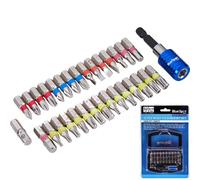 BlueSpot Bit Set Mixed Coloured 32 Piece Pozi Phillps Slotted Hex Torx