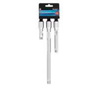 BlueSpot 3pc 1/2in Extension Bar Set Ratchet Handle Socket Wrench Knurled