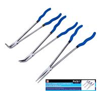 BlueSpot 3pc Extra Long Nose Pliers Set Straight Bent Nose Mole Grips Pliers 16"