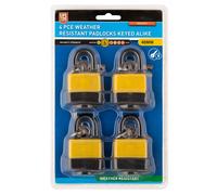 BlueSpot 4 PCE 40mm Weather Resistant Padlocks are Keyed Alike