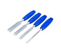 BlueSpot 4 Piece Wood Chisel Set Soft Grip Rubber Handle 1/4" 1/2" 3/4" 1"