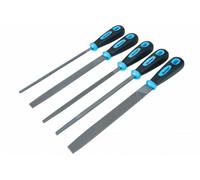 BlueSpot 5 PCE 200mm (8") Soft Grip File Set Half Round Flat Triangle Square