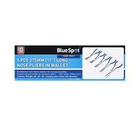 Blue Spot Tools - 5pc 275mm (11") Long Nose Pliers Set - Straight, Bent, Angled - Wallet