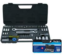 BlueSpot 52pc Metric Imperial Socket Set 3/8" 1/2" Drive Ratchet Extension Bits