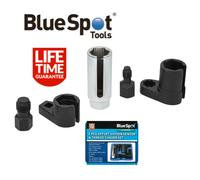 BlueSpot 5pc Deep Oxygen Sensor Socket Thread Chaser 3/8" & 1/2" Set 22mm (7/8")