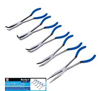 Blue Spot Tools - 5pc 275mm (11") Long Nose Pliers Set - Straight, Bent, Angled - Wallet
