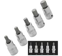 Bluespot 5 PCE 1/2" Hex (H7-H14) Bit Set (EVA FOAM) Knurled Sockets