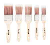 Blue Spot Tools 36012 5 Piece Synthetic Paint Brush Set With Wooden Handle (2 PCE - 1”. 2 PCE - 1 ½”. 1 PCE - 2”), No Bristle Loss