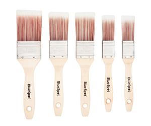 BlueSpot 5pce Pure Synthetic Bristle Paint Brush Set 2x1". 2x1 ½". 1x2"