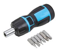 BlueSpot 6 in 1 1/4" Stubby Reversible Ratchet Screwdriver