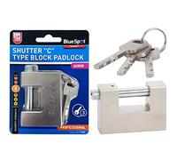 BlueSpot 60mm Steel Shutter C Type Block Padlocks | Container | Security | 3 Keys | Safe | Shackle | Garage | Building | Yards | Storage | Construction Site | Door Lock | DIY | Tools | UK Free P&P