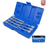 Blue Spot Tools 01512 BlueSpot 7 PCE 3/8" (M4-M10) Extra Long Spline Socket Bit Set, Set of 7 Pieces, Multi-Color