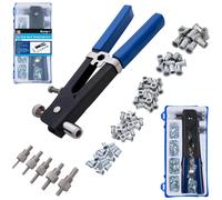 BlueSpot 86pcs Rivet Nut Tool Kit Blind Rivet Nut Heavy Duty Hand Riveter Gun