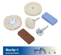 BlueSpot Buffing and Polishing Kit 6pc Felt Polishing Wheel Domed Mop Compound