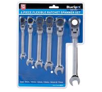 Blue Spot Tools 04312 6 PCE Flexiable Metric Ratchet Spanner Set (8-17MM)