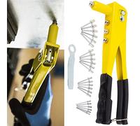 BlueSpot Hand Rivet Gun + 60 Rivets 4 Interchangeable Nozzle 2.4 | 3.2 | 4 | 4.8mm Spanner PVC Grip Garage DIY Body Works Car Mechanic Repair Tools UK FREE P&P