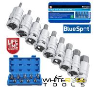 BlueSpot Hex Bit Socket Set 9pc 1/2" Drive 4-17mm S2 Steel Chrome Allen Key