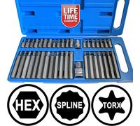 Blue Spot Socket Bit Set 1517 - 40pc 1/2" & 3/8" Mixed Hex, Spline & Torx - Silver