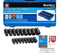 Blue Spot Tools 17PCE 3/8"- 1/2" Impact E Torx Sockets