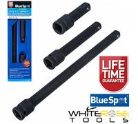 BlueSpot Impact Extension Bar Set 3 Piece 1/2" Drive Air Tools 75-250mm 3-10"