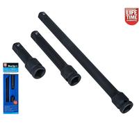 Blue Spot Tools Impact Extension Bar Set 02071 - 1/2-inch Drive, Black, 3-Piece