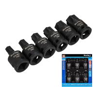 BlueSpot Impact Torx Socket Set 1/2" Drive T55-T100 6 Piece 45mm Long