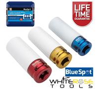 BlueSpot Impact Sockets Alloy Wheel 3pc 1/2" Drive Colour Coded Automotive