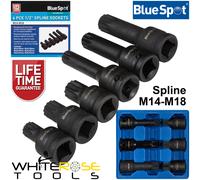 BlueSpot 01532 Impact Spline Socket Set 6 Piece 1/2" Drive M14-M18