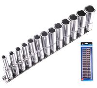 Bluespot Metric Deep Socket Set/ Long Reach Sockets On Rail 3/8" Drive 6-19mm