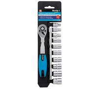 Blue Spot Tools Ratchet & Socket Set 1504 12 Piece 1/4" Drive Blue/Silver