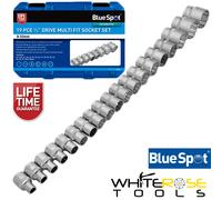BlueSpot Multi Fit Socket Set 1/2" Drive 19pc 8-32mm Hex Bi-Hex Spline Square