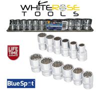 BlueSpot Shallow Socket Set EVA Foam Tray 12pc 3/8" Drive Metric 8-19mm 12 Point