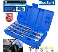 BlueSpot Socket Bit Set Ball End Hex Allen Key 7pc 3/8" Drive Extra Long 110mm