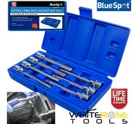 BlueSpot Socket Bit Set Hex Allen Key 7pc 3/8" Drive Extra Long 110mm 3mm-10mm