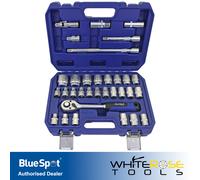 BlueSpot Socket Set 1/2" Drive 8-32mm 32pc Ratchet Handle 72 Tooth Hex 01577