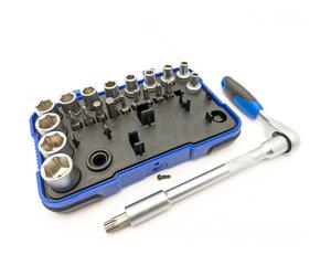 BlueSpot Socket Set 1/4 dr Ratchet Wrench Screwdriver Bits Philips TORX HEX