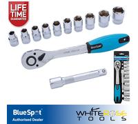 BlueSpot Socket Set Ratchet Handle 72 Tooth Wrench 1/2" Drive 10-24mm 12pc