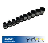 BlueSpot Spline Socket Set Metric Imperial SAE 3/8" Drive 7-18mm 10pc 01543