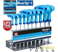 BlueSpot T-Handle Ball End Hex Key Set 10pc 2-10mm Allen Double Ended Storage