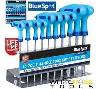 BlueSpot T-Handle Torx Key Set 10pc T9-T50 Trx Star Double Ended Storage Rack