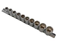 Blue Spot 01526 10 Piece 1/2 Inch Socket Set On Rail - Drive Sockets 12in Blue - rail 10 drive set sockets 12in bluespot metric tools piece