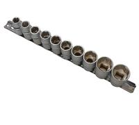 Bluespot Tools 01526 Sockets On Rail Set Of 10 Metric 1/2In Drive B/s01526