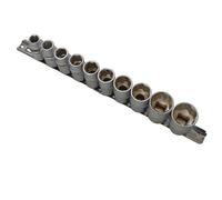 Bluespot Tools 1 2in Drive Socket Set On Rail, 10 Piece Bluespot Tools Multicolor