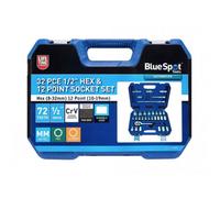 Bluespot Tools 1/2In Hex & 12 Point Socket Set, 32 Piece Multi Colour (One Size)
